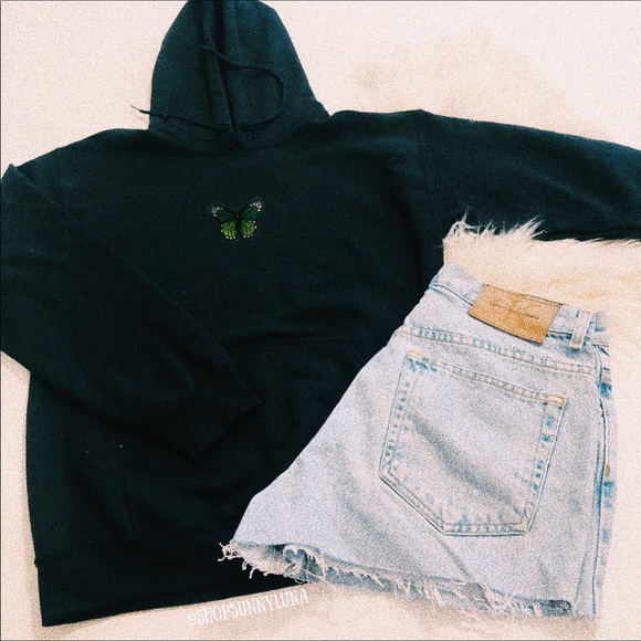 butterfly patch hoodie